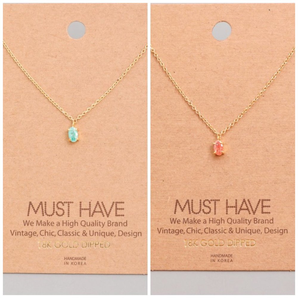 Mini Crystal Charm Necklace